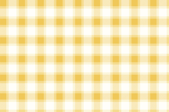 Yellow Vichy Background. Gingham Seamless Pattern. Tartan Plaid Wallpaper.