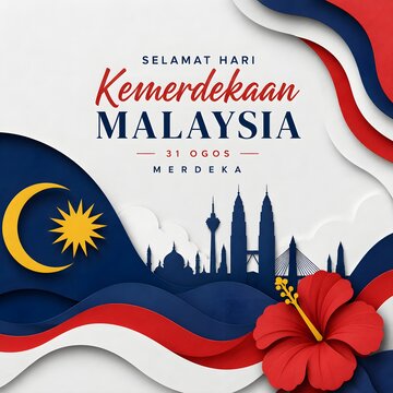 Malaysia independence day greeting card design