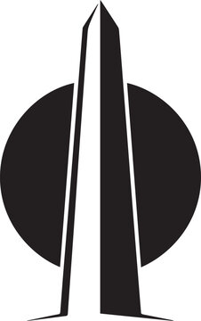 Abstract Circle Split Parallel Lines Silhouette Vector Logo Graphic Design