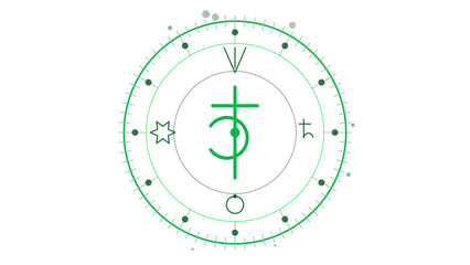 Jupiter planet astrology symbol with expansion. Isolated transparent PNG overlay. © Animated