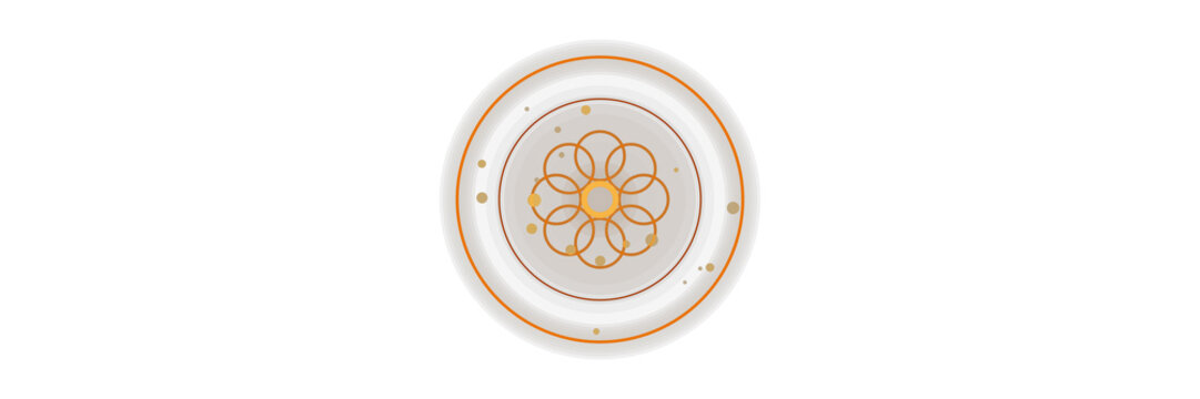 Alchemy transmutation symbol with golden glow. Isolated transparent PNG mystical overlay for Photoshop and video.