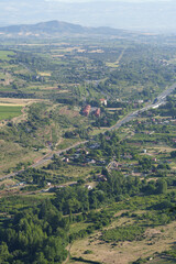 Obraz premium Vertical Valley View with Road in La Rioja, Spain