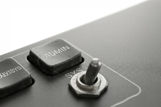 Admin system toggle switch on a control panel
