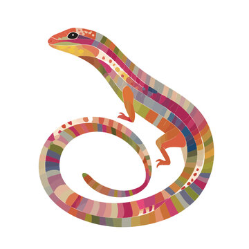 Vibrant Striped Lizard Vector Art