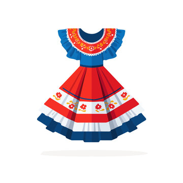 Vibrant Traditional Puerto Rican Dress Design