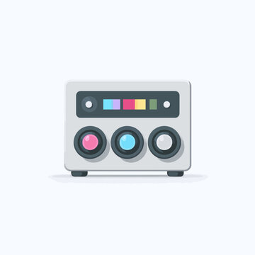 Vintage Audio Amplifier Icon with Color Controls