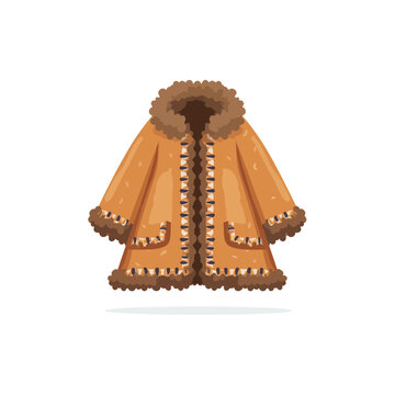 Warm Afghan Coat with Fur Trim