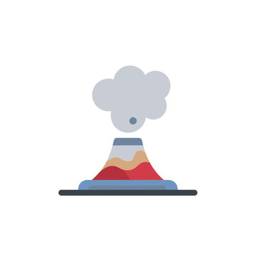 Volcano Eruption Icon Isolated on Transparent Background