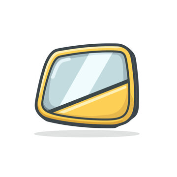 Yellow car side mirror housing with accent