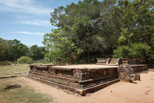 Scene featuring ancient ruins. Polonnaruwa, Sri Lanka