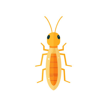 Yellow Termite Insect Icon Isolated on White Background
