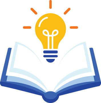 Open Book Radiant Lightbulb Inspiration Vector Icon