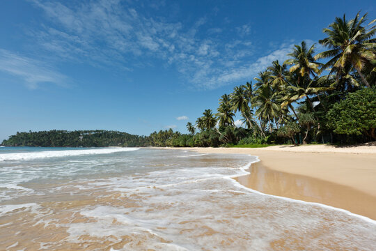 A tropical paradise idyllic beach. Sri Lanka, with Summer