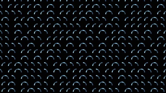 A seamless loop pattern of light blue arcs displayed on a black background.