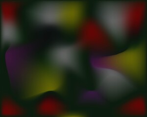 Abstract dark green background with subtle, muted yellow, red, white, and purple gradients creating a calm and contemplative texture. © Farzana Akter Munni