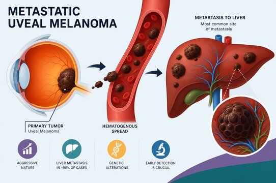 Metastatic Uveal Melanoma Eye Cancer and Liver Metastasis Medical Infographic