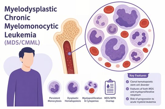 Myelodysplastic Chronic Myelomonocytic Leukemia MDS CMML Overlap Medical Infographic