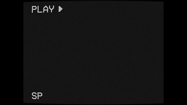 PLAY VHS VCR Screen with CRT Scanlines, Analog Noise and Tracking Flicker Loop