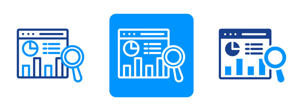 Web Analytics Icon In Dual Tone Style