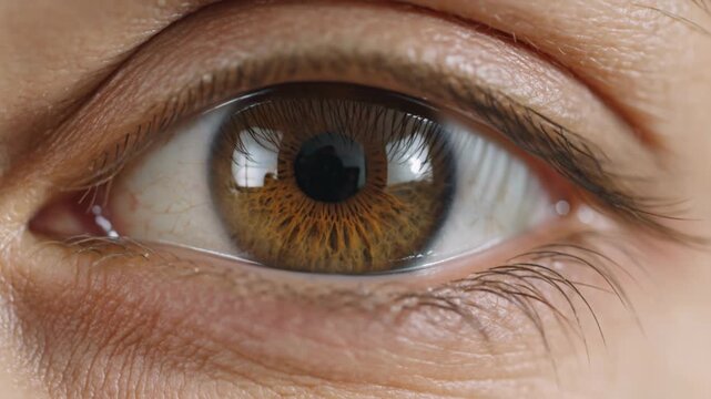 Extreme Macro Human Eye Iris Slow Motion, Natural Vision Health Close-up 4K Footage