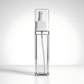 Clear glass perfume bottle with spray pump