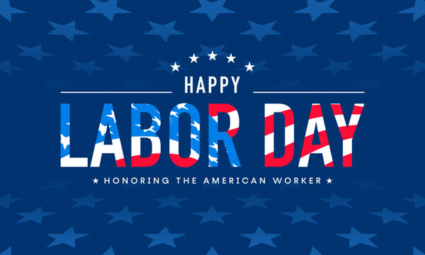 Happy Labor Day poster, US Labor Day background, USA flag