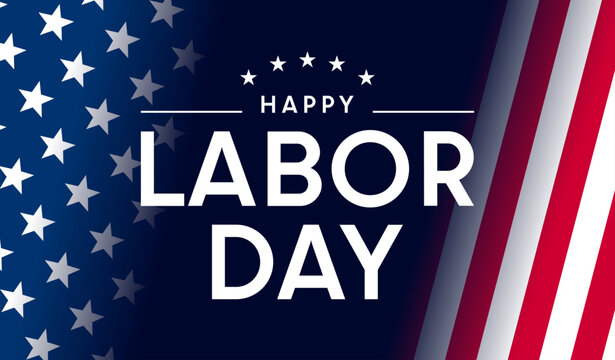 Happy Labor Day poster, USA flag background, card design