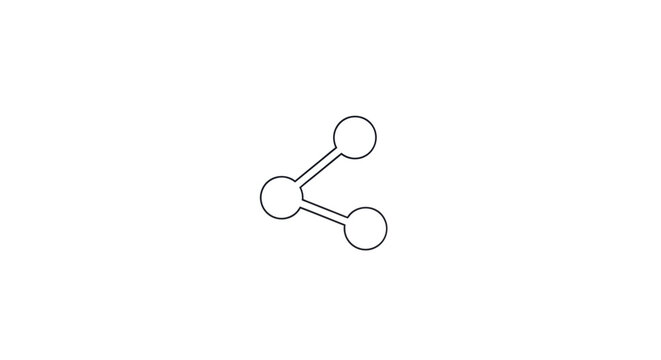 Modern minimalist graphic illustration of a network connection or sharing symbol, ideal for digital interfaces, social media interaction, and collaborative platforms