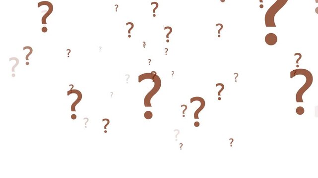 Question Mark Symbols Animated Falling Through Abstract Layers During Conceptual Inquiry