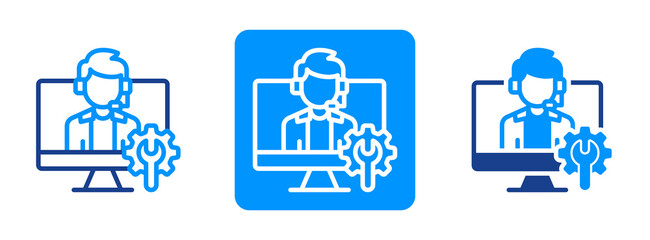 Fototapeta premium It Support Icon In Dual Tone Style