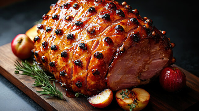  Honey Glazed Ham with Brown Sugar and Clove Coating
