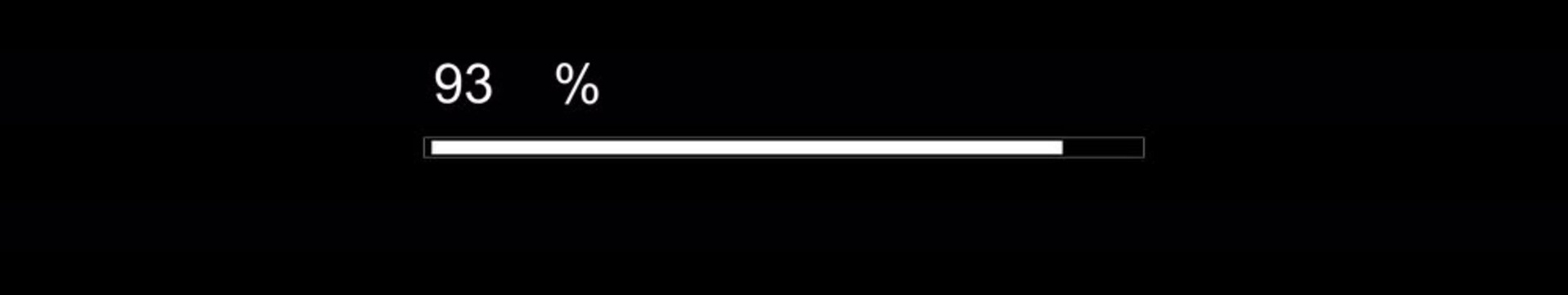 Thin Progress Bar Animation on Black Background. Download Progress, Preloader Animation Web Design Template. Seamless Loop Animation in 4K Ultrawide with Alpha Channel.