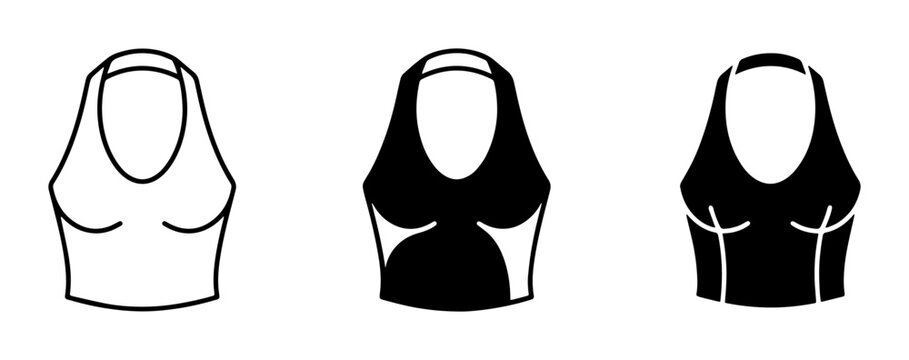 Halters, Tops, and Bras: Simple Vector Icons for Fashion and Apparel Design