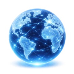 Fototapeta premium Glowing digital globe with network connections