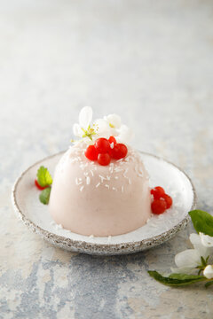 Berry panna cotta with coconut