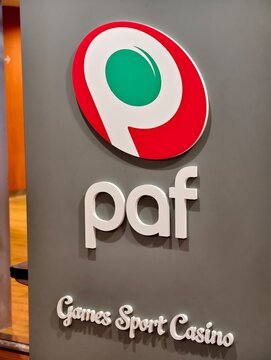 Harju County, Estonia-Nov. 30th 2025: close up Paf gaming company logo sign
