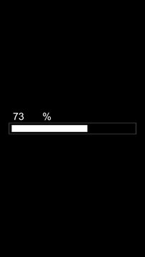 Classic Progress Bar Animation on Black Background. Download Progress, Preloader Animation Web Design Template. Seamless Loop Animation in 4K Vertical with Alpha Channel.