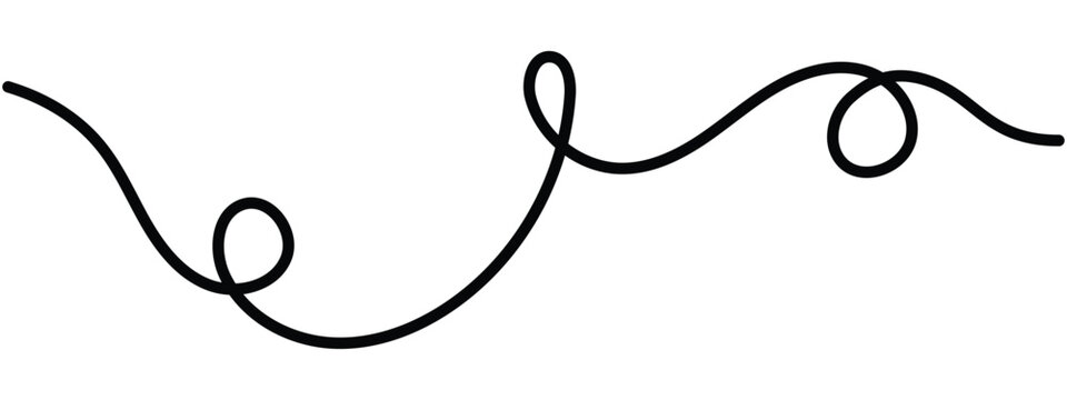 Wavy curves and curly organic squiggles line a minimalist vector graphic, featuring smooth ribbons and elegant swirls perfect for contemporary posters and creative artwork. Editable stroke