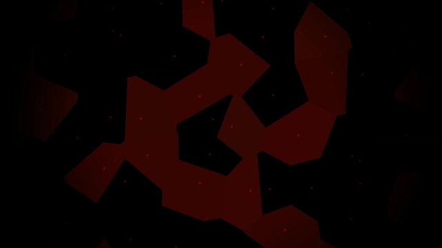 A looping abstract background of shifting red shapes against a black void.