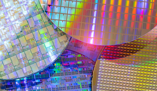 Silicon wafer for manufacturing semiconductor of integrated circuit,AI Hardware and Semiconductor Industry Concept.