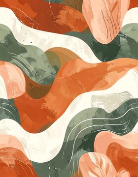 Abstract Organic Shapes in Earthy Tones