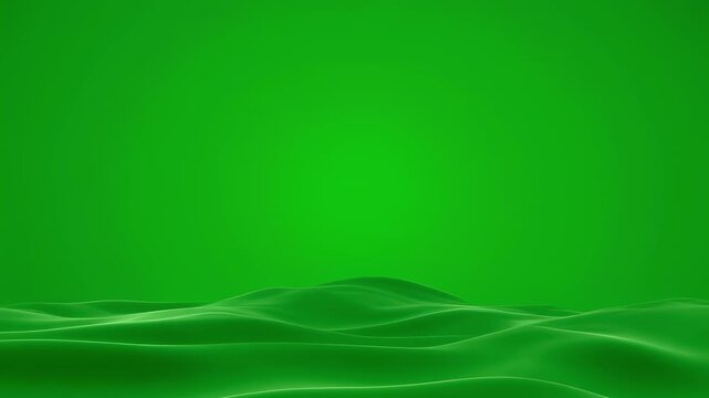 Emerald green abstract waves flowing smoothly with subtle light shifts in a serene digital landscape