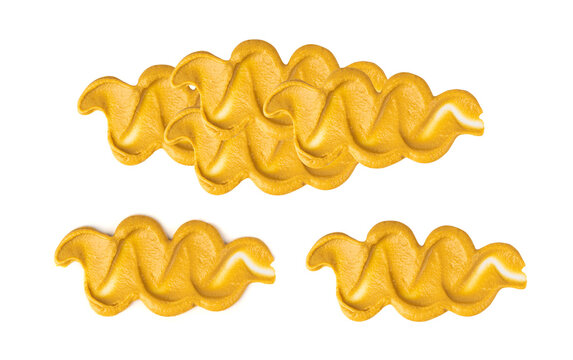 Mustard sauce wavy line isolated