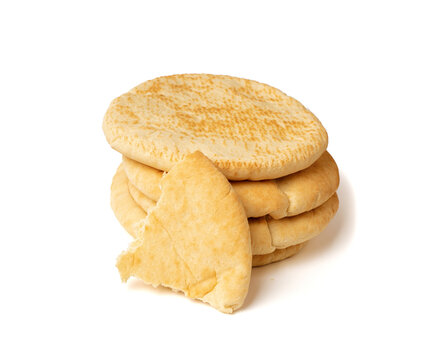 Pita flat bread, wheaten pitta flatbread also known as Arabic bread, chapati, greek pita naan, khubz