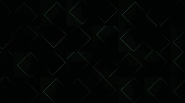 Abstract background with looping geometric diamond shapes fading in and out against black