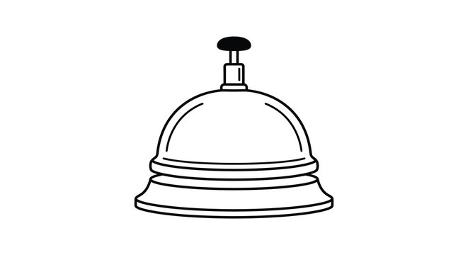 Reception bell with striker black and white silhouette