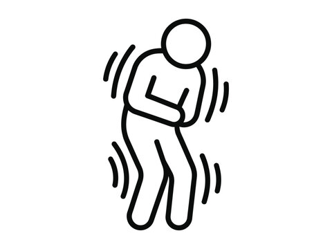 Shaking Person Tremor Symptom Outline Medical Icon Vector