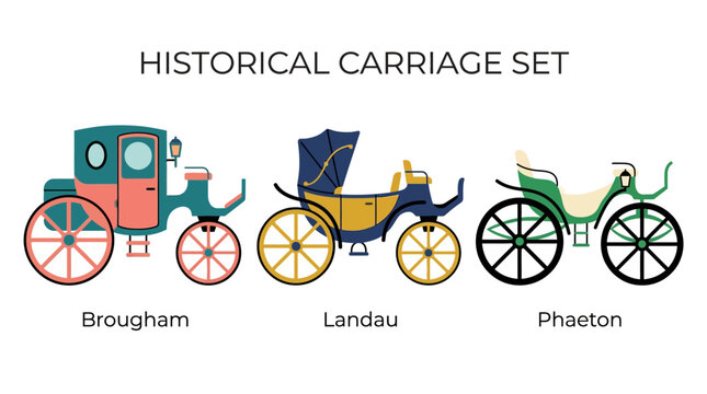 Vintage Carriage Set Illustration.