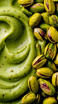 A close-up of green avocado halves with a creamy green filling surrounded by whole avocados