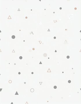 Minimalist Geometric Pattern with Triangles and Circles in Soft Neutral Tones